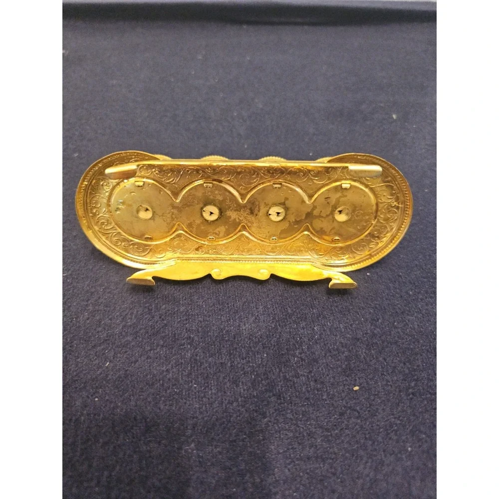 Vintage Hollywood Regency Gold Vanity 4 Slot Lipstick Holder